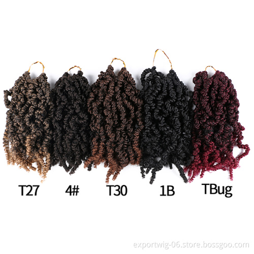 10 inch Pre Twisted Spring Twist Crochet Hair Extension Curly Synthetic Braiding Hair Attachment Crochet Braids